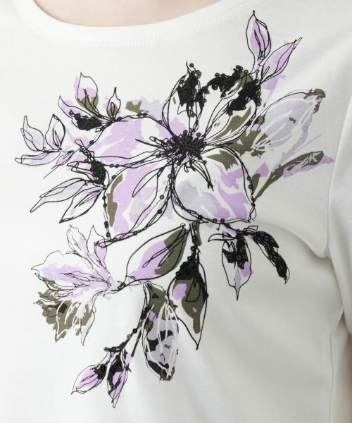 Leilian / レリアン Tシャツ | 花柄クルーネックカットソー | 詳細11