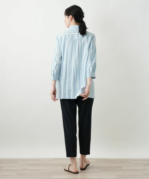 Leilian / レリアン シャツ・ブラウス | ストライプ七分袖ブラウス | 詳細3