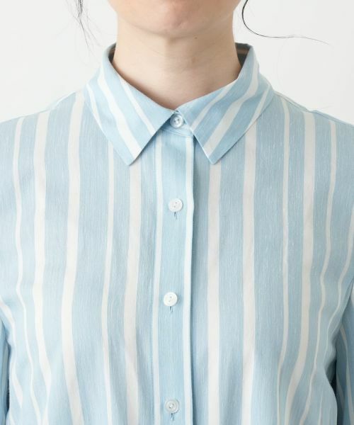 Leilian / レリアン シャツ・ブラウス | ストライプ七分袖ブラウス | 詳細7
