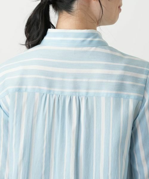 Leilian / レリアン シャツ・ブラウス | ストライプ七分袖ブラウス | 詳細8