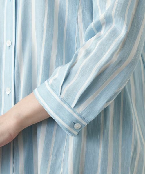 Leilian / レリアン シャツ・ブラウス | ストライプ七分袖ブラウス | 詳細9
