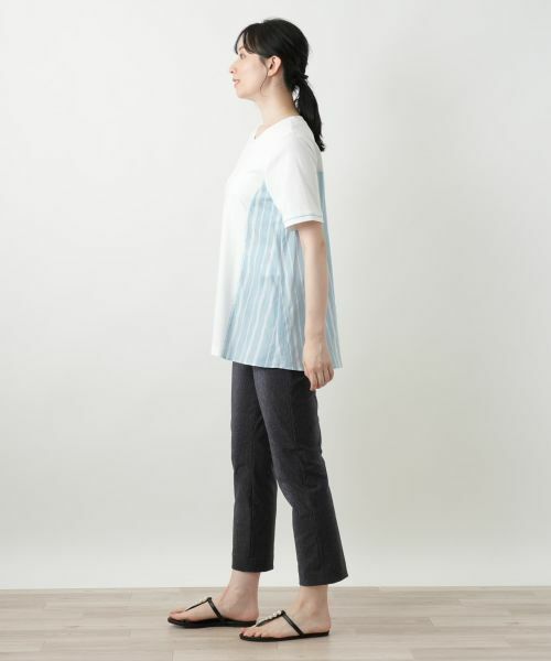 Leilian / レリアン カットソー | ストライプ切替カットソー | 詳細2