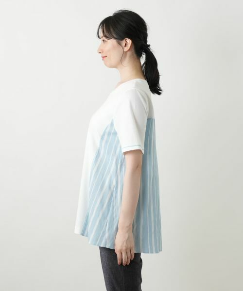 Leilian / レリアン カットソー | ストライプ切替カットソー | 詳細5