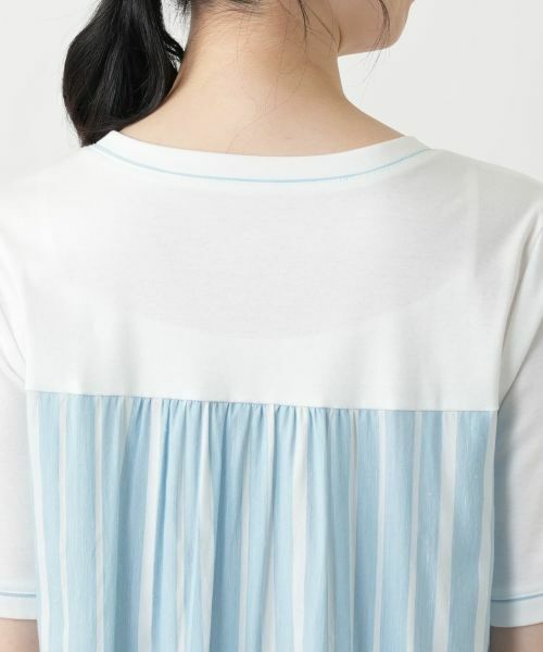 Leilian / レリアン カットソー | ストライプ切替カットソー | 詳細8