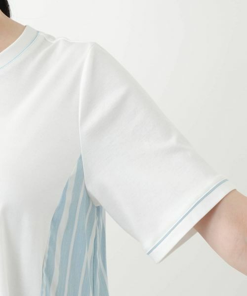Leilian / レリアン カットソー | ストライプ切替カットソー | 詳細9