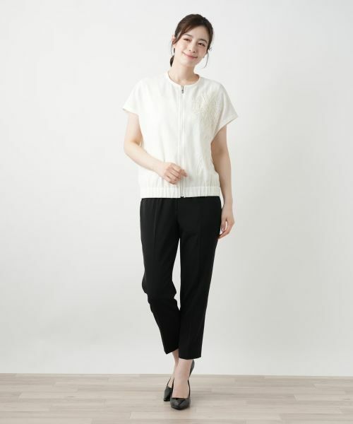 Leilian / レリアン テーラードジャケット | 刺繍ジップベスト【Leilian WHITE LABEL】 | 詳細1