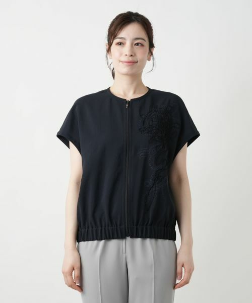 Leilian / レリアン テーラードジャケット | 刺繍ジップベスト【Leilian WHITE LABEL】 | 詳細7