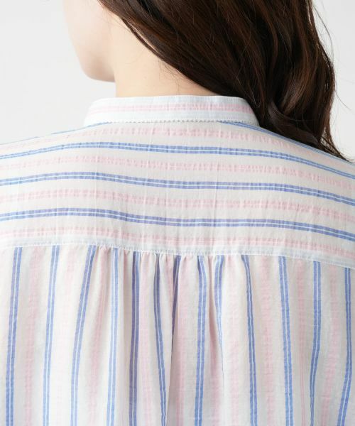 Leilian / レリアン シャツ・ブラウス | ストライプバンドカラーブラウス【Leilian WHITE LABEL】 | 詳細11