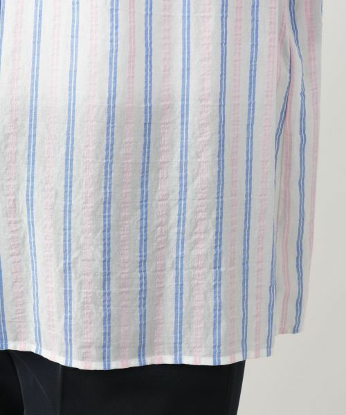 Leilian / レリアン シャツ・ブラウス | ストライプバンドカラーブラウス【Leilian WHITE LABEL】 | 詳細13