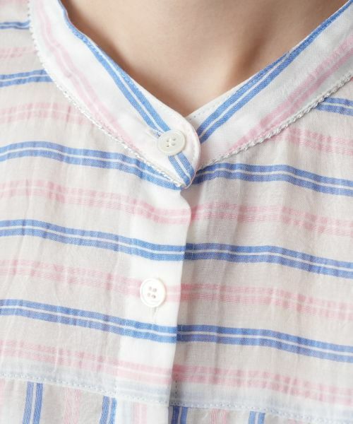 Leilian / レリアン シャツ・ブラウス | ストライプバンドカラーブラウス【Leilian WHITE LABEL】 | 詳細14