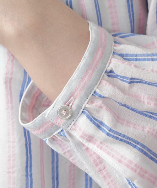 Leilian / レリアン シャツ・ブラウス | ストライプバンドカラーブラウス【Leilian WHITE LABEL】 | 詳細15