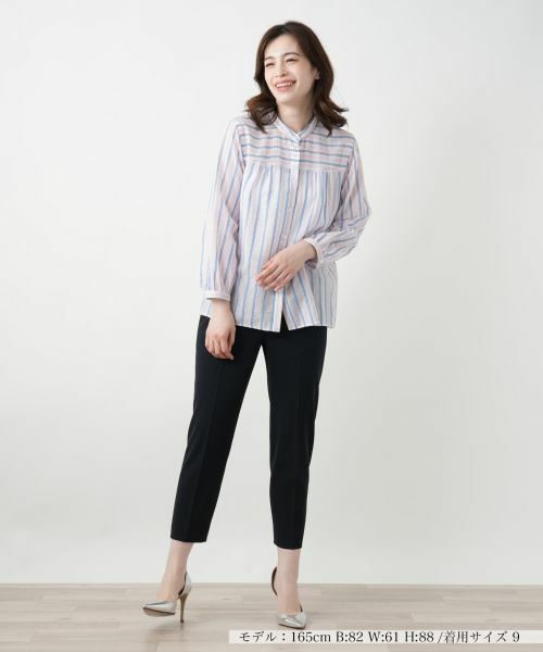 Leilian / レリアン シャツ・ブラウス | ストライプバンドカラーブラウス【Leilian WHITE LABEL】 | 詳細4