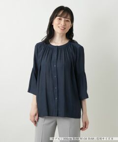nina様 Leilian レリアン ストライプ フリル 長袖 チュニックシャツ Leilian / レリアン （レディース） シャツ・ブラウス