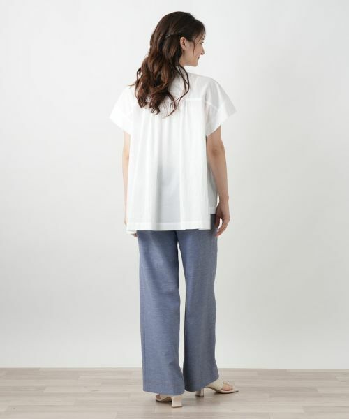 Leilian / レリアン シャツ・ブラウス | スタンドカラーギャザーブラウスLeilian WHITE LABEL】 | 詳細3