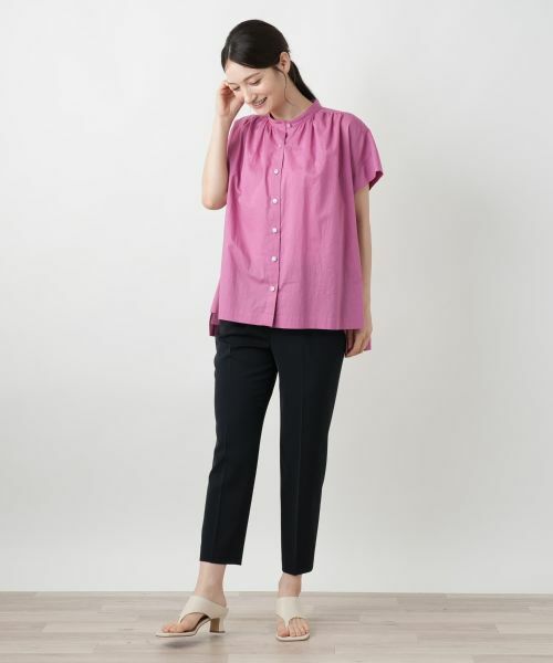 Leilian / レリアン シャツ・ブラウス | スタンドカラーギャザーブラウスLeilian WHITE LABEL】 | 詳細4