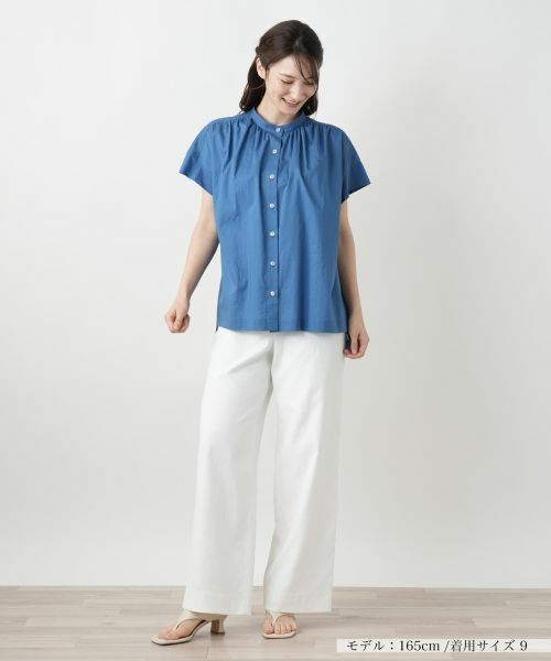 Leilian / レリアン シャツ・ブラウス | スタンドカラーギャザーブラウスLeilian WHITE LABEL】 | 詳細7