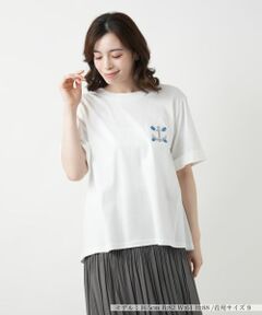 Leilian / レリアン カットソー | 刺繍クルーネックカットソー【Leilian WHITE LABEL】