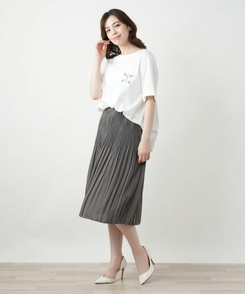 Leilian / レリアン カットソー | 刺繍クルーネックカットソー【Leilian WHITE LABEL】 | 詳細1