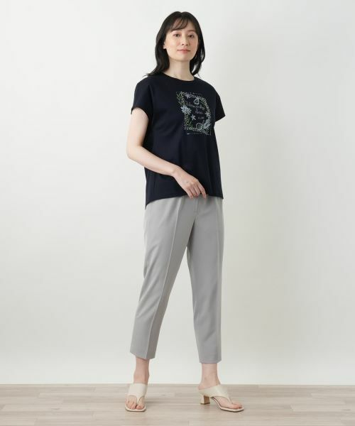 Leilian / レリアン Tシャツ | 刺繍フレンチスリーブカットソー【Leilian WHITE LABEL】 | 詳細1