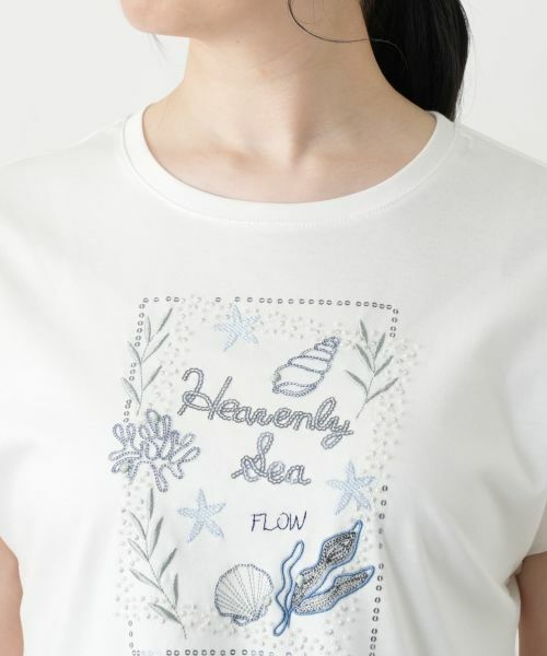 Leilian / レリアン Tシャツ | 刺繍フレンチスリーブカットソー【Leilian WHITE LABEL】 | 詳細11