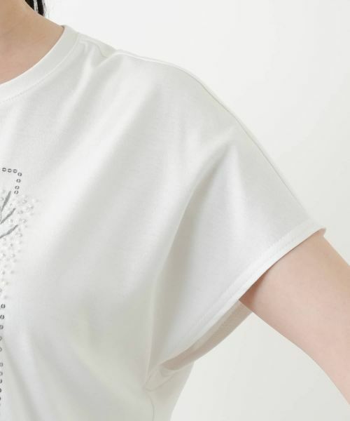 Leilian / レリアン Tシャツ | 刺繍フレンチスリーブカットソー【Leilian WHITE LABEL】 | 詳細13