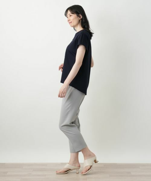 Leilian / レリアン Tシャツ | 刺繍フレンチスリーブカットソー【Leilian WHITE LABEL】 | 詳細2