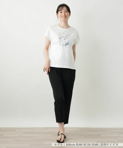 Leilian / レリアン Tシャツ | 刺繍フレンチスリーブカットソー【Leilian WHITE LABEL】 | 詳細5