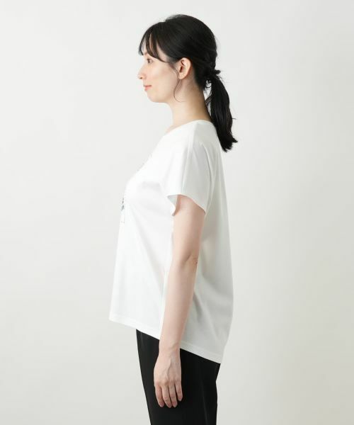 Leilian / レリアン Tシャツ | 刺繍フレンチスリーブカットソー【Leilian WHITE LABEL】 | 詳細9