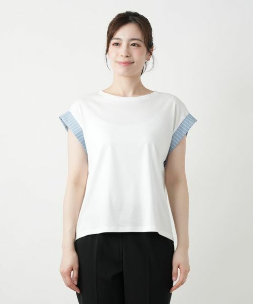 Leilian / レリアン カットソー | ストライプ切替カットソー【Leilian WHITE LABEL】 | 詳細7