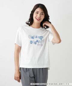 Leilian / レリアン Tシャツ | 刺繍ロゴTシャツ【Leilian WHITE LABEL】