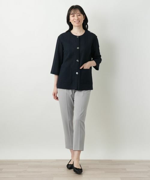 Leilian / レリアン テーラードジャケット | ノーカラージャケット【Leilian WHITE LABEL】 | 詳細1