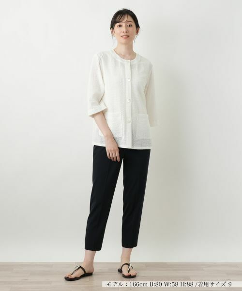 Leilian / レリアン テーラードジャケット | ノーカラージャケット【Leilian WHITE LABEL】 | 詳細4