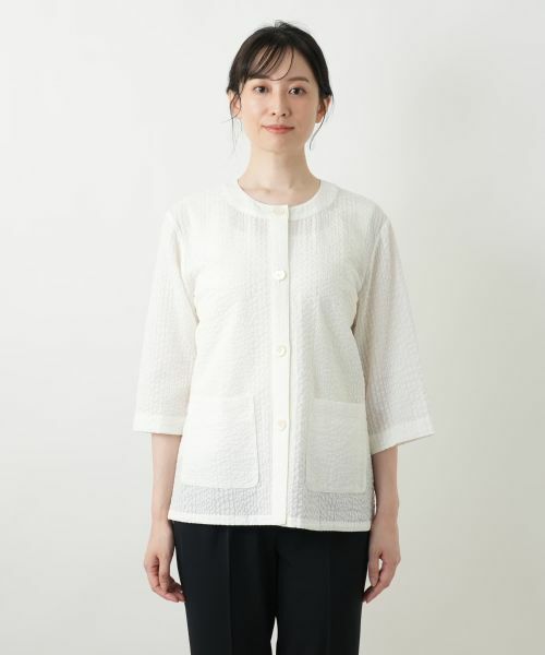 Leilian / レリアン テーラードジャケット | ノーカラージャケット【Leilian WHITE LABEL】 | 詳細7