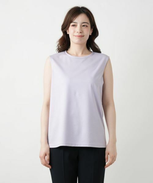 Leilian / レリアン カットソー | 刺繍ノースリーブカットソー【Leilian WHITE LABEL】 | 詳細13