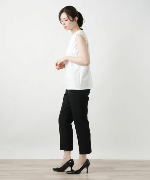 Leilian / レリアン カットソー | 刺繍ノースリーブカットソー【Leilian WHITE LABEL】 | 詳細2