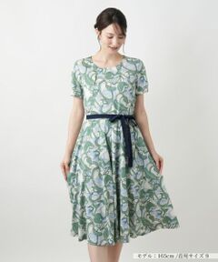 Leilian / レリアン ドレス | フラワープリントフレアワンピース【Leilian WHITE LABEL】