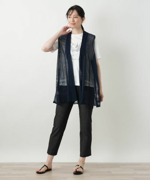 Leilian / レリアン テーラードジャケット | シアーフレアベスト【Leilian WHITE LABEL】 | 詳細1