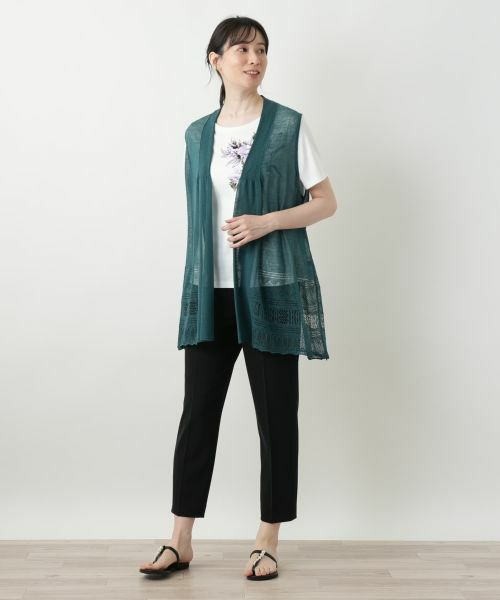 Leilian / レリアン テーラードジャケット | シアーフレアベスト【Leilian WHITE LABEL】 | 詳細4