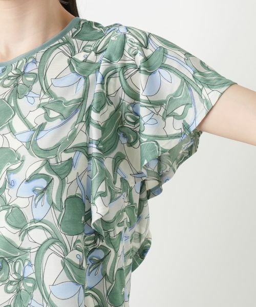 Leilian / レリアン カットソー | プリントフレアスリーブカットソー【Leilian WHITE LABEL】 | 詳細12