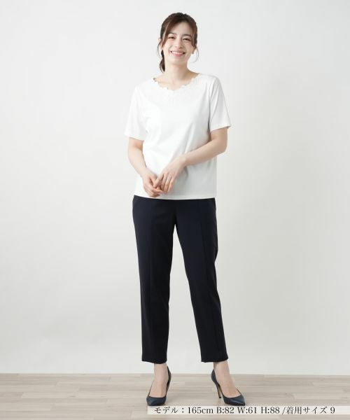 Leilian / レリアン カットソー | フラワー刺繍Tシャツ【Leilian WHITE LABEL】 | 詳細4