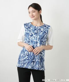 Leilian / レリアン カットソー | ペイズリー柄プリントカットソー【Leilian WHITE LABEL】