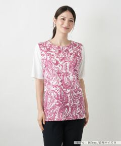 Leilian / レリアン カットソー | ペイズリー柄プリントカットソー【Leilian WHITE LABEL】