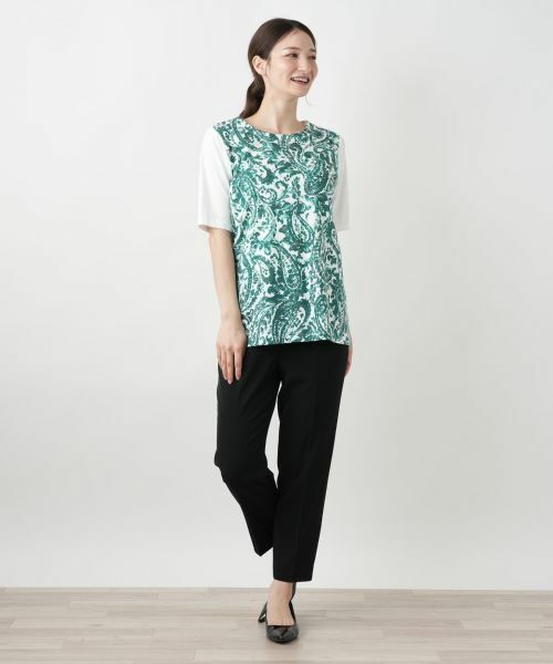Leilian / レリアン カットソー | ペイズリー柄プリントカットソー【Leilian WHITE LABEL】 | 詳細1