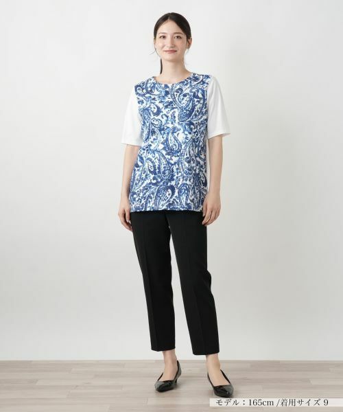 Leilian / レリアン カットソー | ペイズリー柄プリントカットソー【Leilian WHITE LABEL】 | 詳細7