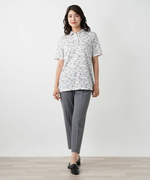 Leilian / レリアン ポロシャツ | プリントポロシャツ【Leilian WHITE LABEL】 | 詳細1