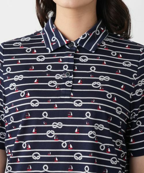 Leilian / レリアン ポロシャツ | プリントポロシャツ【Leilian WHITE LABEL】 | 詳細10