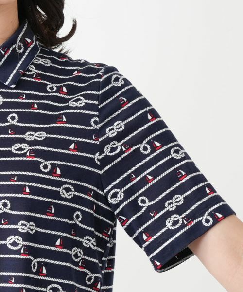 Leilian / レリアン ポロシャツ | プリントポロシャツ【Leilian WHITE LABEL】 | 詳細12