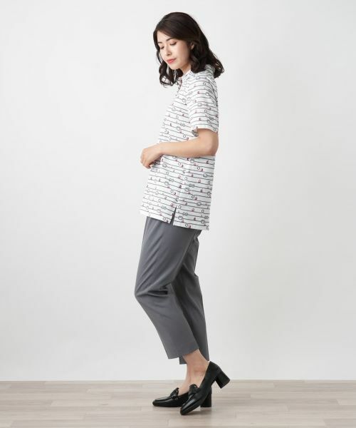 Leilian / レリアン ポロシャツ | プリントポロシャツ【Leilian WHITE LABEL】 | 詳細2