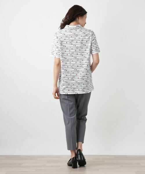 Leilian / レリアン ポロシャツ | プリントポロシャツ【Leilian WHITE LABEL】 | 詳細3