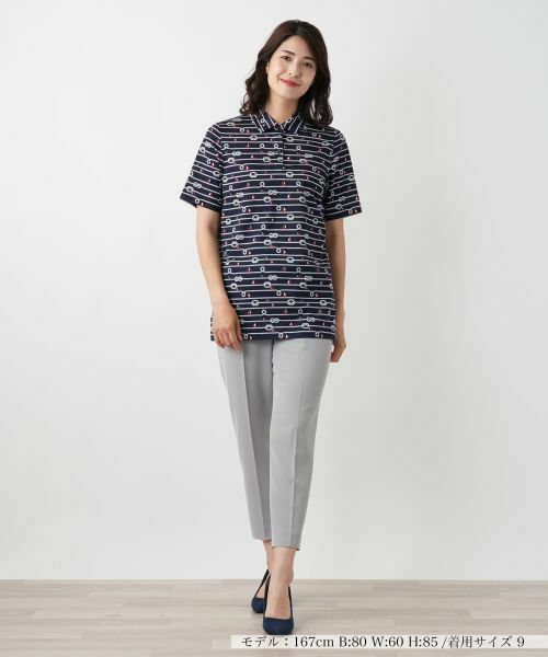 Leilian / レリアン ポロシャツ | プリントポロシャツ【Leilian WHITE LABEL】 | 詳細4